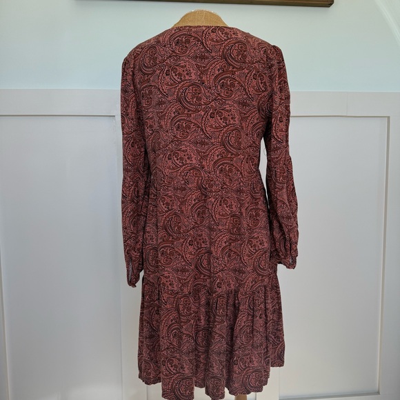 Lucky Brand Tiered Babydoll Dress Women’s Small Paisley Boho Southwest Country - Picture 4 of 10